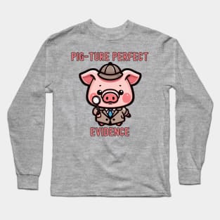 Detective investigator piggy Long Sleeve T-Shirt